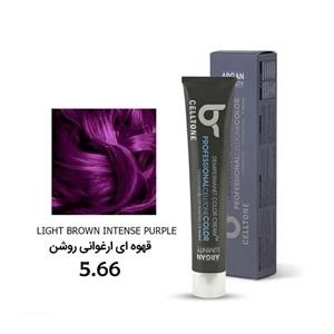 رنگ مو مدل طبیعی شماره 5.66 رنگ قهوه ای ارغوانی روشن حجم 100 میلی لیتر سلتون